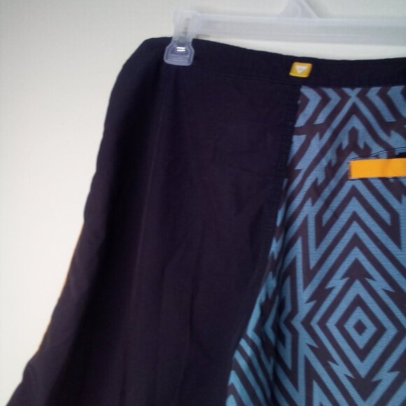 Society Of The Sun Swim Trunks Men 32 Board Shorts Brown Orange Blue - Picture 13 of 15